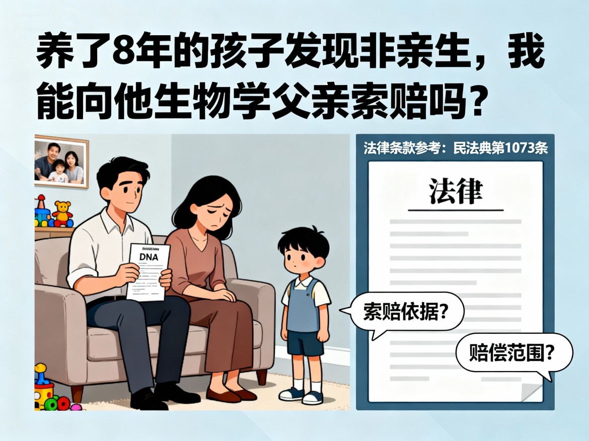 养了8年的孩子发现非亲生，我能向他生物学父亲索赔吗？